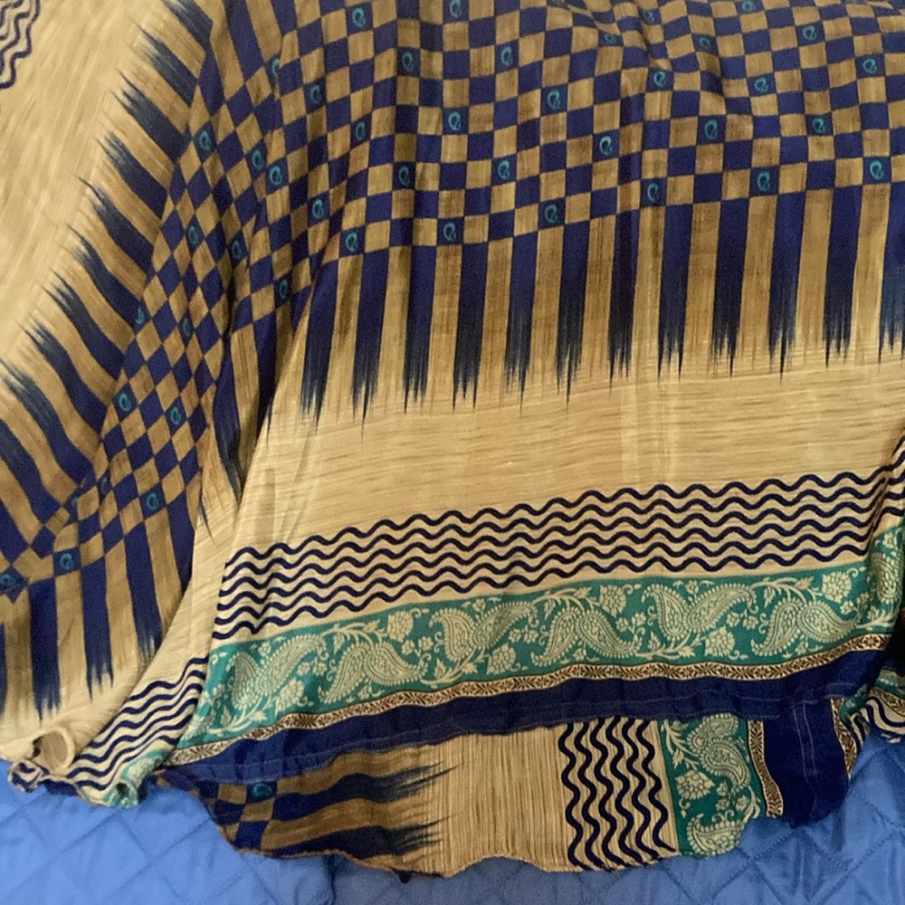 Blue and Green Patterned Women's Skirt - Picture 6 of 8